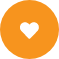 A heart icon enclosed in an orange circle